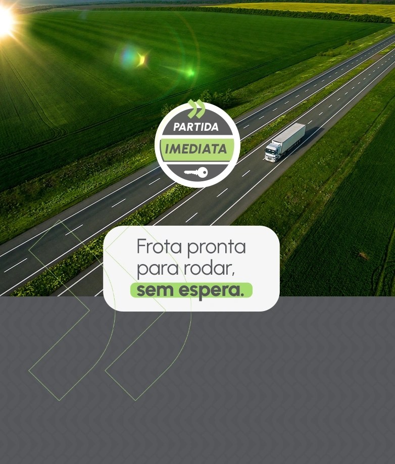 Imagem institucional que reforçam os valores, eficiência e benefícios da frota de veículos da empresa.